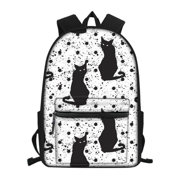 customzied black art cat printing school bag for girls children student notebook backpack orthopedic book satchel mochila bags
customzied black art cat printing school bag for girls children student notebook backpack orthopedic book satchel mochila bags