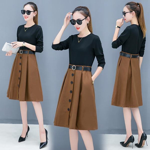 casual dresses autumn outfit women dress long-sleeved korean fashion holiday faux - 2 pcs patchwork vestidos student clothes, Black;gray
casual dresses autumn outfit women dress long-sleeved korean fashion holiday faux - 2 pcs patchwork vestidos student clothes, Black;gray