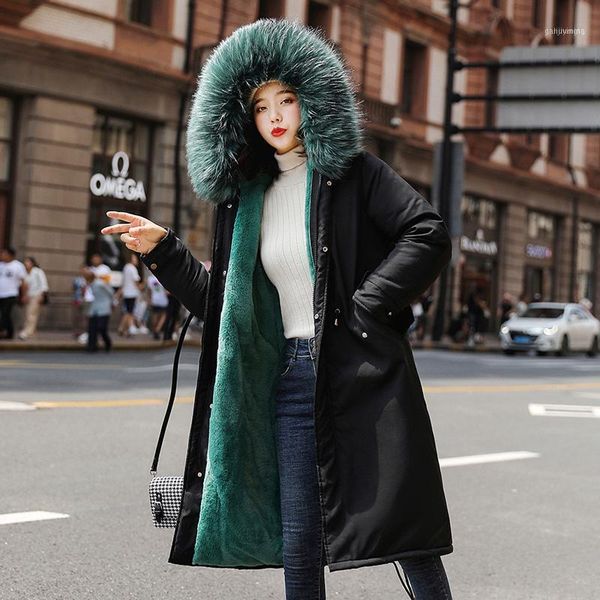 women's winter jackets and coats long parka jacket women warm velvet thicken big faux fur parkas female jacket1, Black
women's winter jackets and coats long parka jacket women warm velvet thicken big faux fur parkas female jacket1, Black