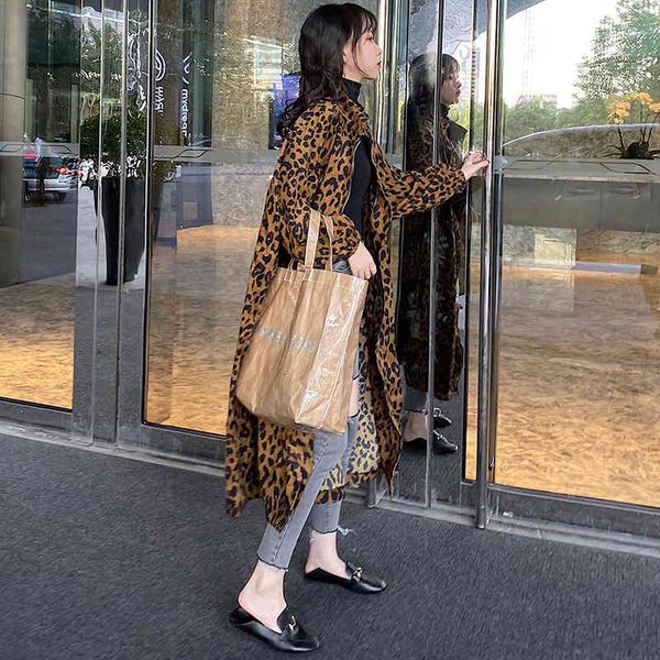 arrival thin leopard streetwear trench chic designer sleeve abrigo largo mujer vintage version long woman coat, Tan;black
arrival thin leopard streetwear trench chic designer sleeve abrigo largo mujer vintage version long woman coat, Tan;black