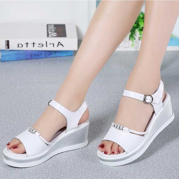 summer wedge shoes woman genuine leather sandals crystals plus size feminino platform women white high heel sandal, Black
summer wedge shoes woman genuine leather sandals crystals plus size feminino platform women white high heel sandal, Black