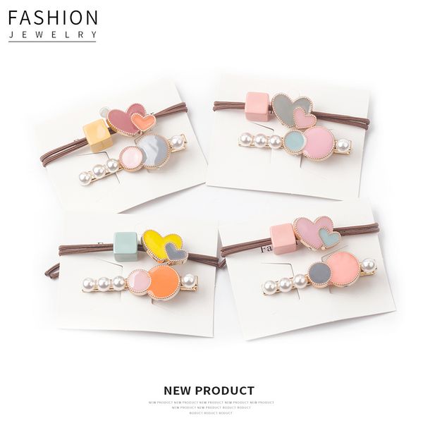 korean cy color hairpin hairring set, colorful love star pearl head rope and duck beak clip combination hair ornament, Golden;silver
korean cy color hairpin hairring set, colorful love star pearl head rope and duck beak clip combination hair ornament, Golden;silver