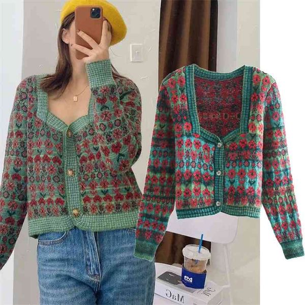 autumn winter women argyle za kint cardigan floral jacquard weave sweater warm single breasted vintage outwear 210422, White;black 
autumn winter women argyle za kint cardigan floral jacquard weave sweater warm single breasted vintage outwear 210422, White;black