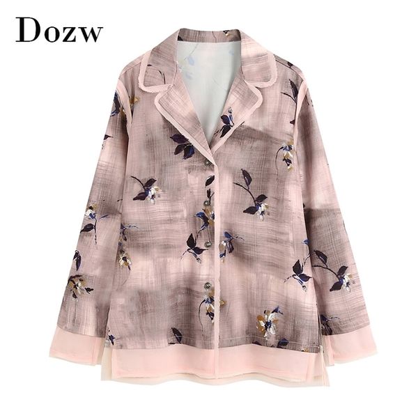 women floral print patchwork blouse notched neck side split chic shirt female long sleeve loose ladies blusas mujer 210515, White
women floral print patchwork blouse notched neck side split chic shirt female long sleeve loose ladies blusas mujer 210515, White