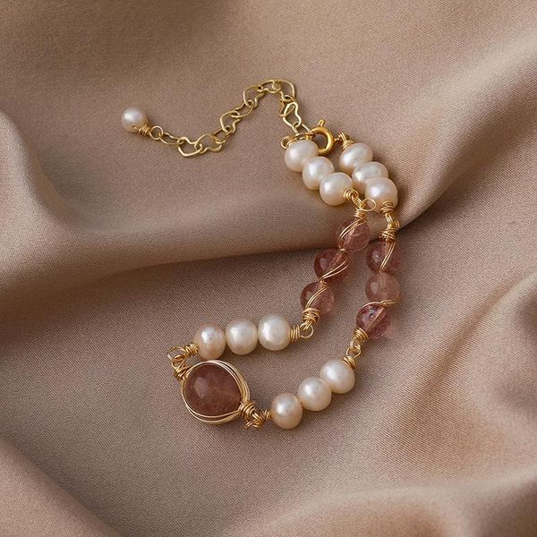 beaded, strands weet girl temperament simple strawberry crystal freshwater pearl beaded weaving bracelet fashion women's accessories je, Black
beaded, strands weet girl temperament simple strawberry crystal freshwater pearl beaded weaving bracelet fashion women's accessories je, Black