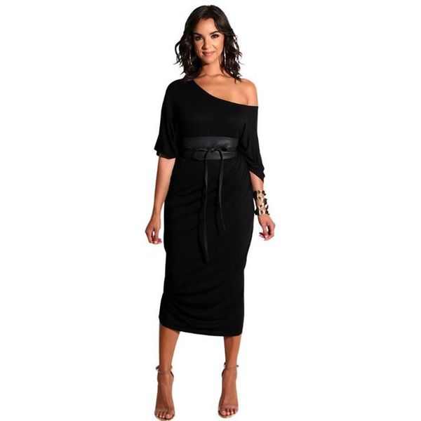 casual dresses european and american fashion pure color round collar changeable dress, Black;gray
casual dresses european and american fashion pure color round collar changeable dress, Black;gray