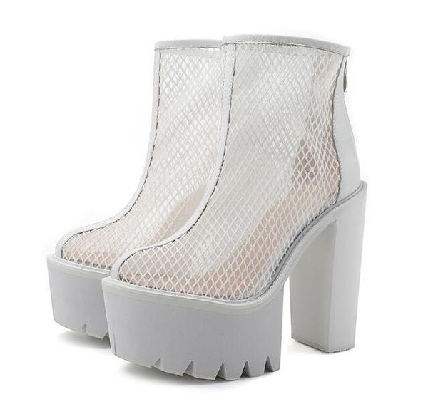 boots fashion platform patchwork mesh ankle chunky heels summer woman pointed toe high heel hollow out sandal, Black
boots fashion platform patchwork mesh ankle chunky heels summer woman pointed toe high heel hollow out sandal, Black