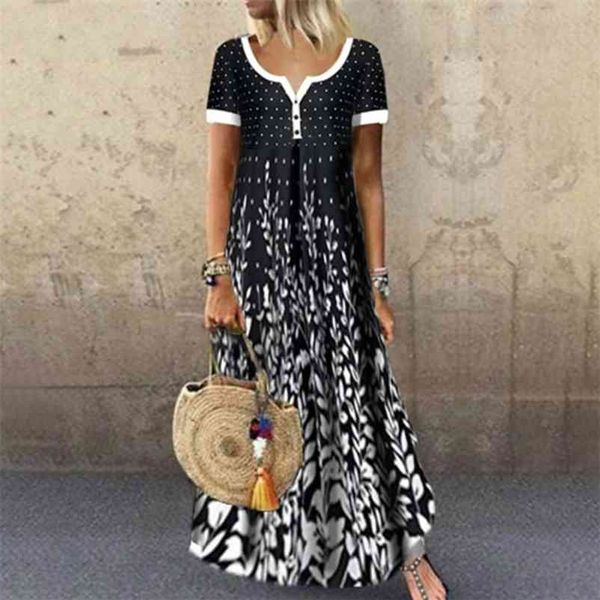 women elegant long dress single-breasted v-neck boho print party dresses ladies vintage button casual maxi dress 210331, Black;gray
women elegant long dress single-breasted v-neck boho print party dresses ladies vintage button casual maxi dress 210331, Black;gray