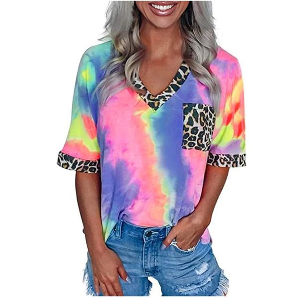 fashion tie dye tee women v neck short sleeve funny shirt blouse 2021 arrival clothes women's blouses & shirts, White
fashion tie dye tee women v neck short sleeve funny shirt blouse 2021 arrival clothes women's blouses & shirts, White