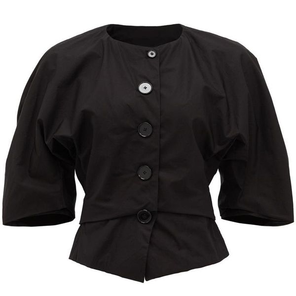 100% cotton women's blouse o-neck half sleeve slim waist pleated lady single-breasted shirt and top, White
100% cotton women's blouse o-neck half sleeve slim waist pleated lady single-breasted shirt and top, White