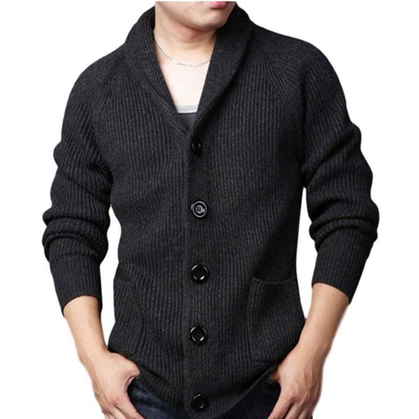 men's sweaters casual slim thick shawl collar wool cardigan with pockets for male knit coat, White;black
men's sweaters casual slim thick shawl collar wool cardigan with pockets for male knit coat, White;black