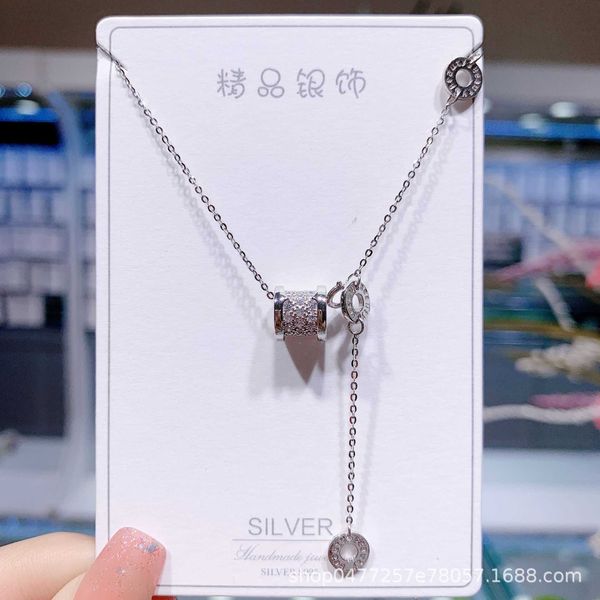new small waist s925 sterling sier necklace, versatile clavicle chain, women's full diamond pendant, simple and fresh jewelry, Silver
new small waist s925 sterling sier necklace, versatile clavicle chain, women's full diamond pendant, simple and fresh jewelry, Silver