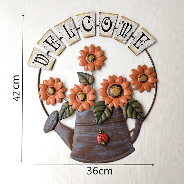 pastoral vintage metal wrought iron sunflower hanging welcome sign for front door decorations drop decorative objects & figurines
pastoral vintage metal wrought iron sunflower hanging welcome sign for front door decorations drop decorative objects & figurines
