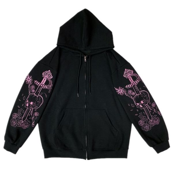 embroidery coat korean coats women loose hoodie clothes cardigan jacket woman y2k harajuku goth 210914, Black;brown
embroidery coat korean coats women loose hoodie clothes cardigan jacket woman y2k harajuku goth 210914, Black;brown