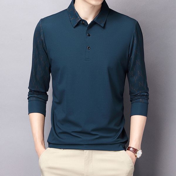 long sleeve thin lapel spring and autumn middle-aged trend men's t-shirt casual top, Black
long sleeve thin lapel spring and autumn middle-aged trend men's t-shirt casual top, Black