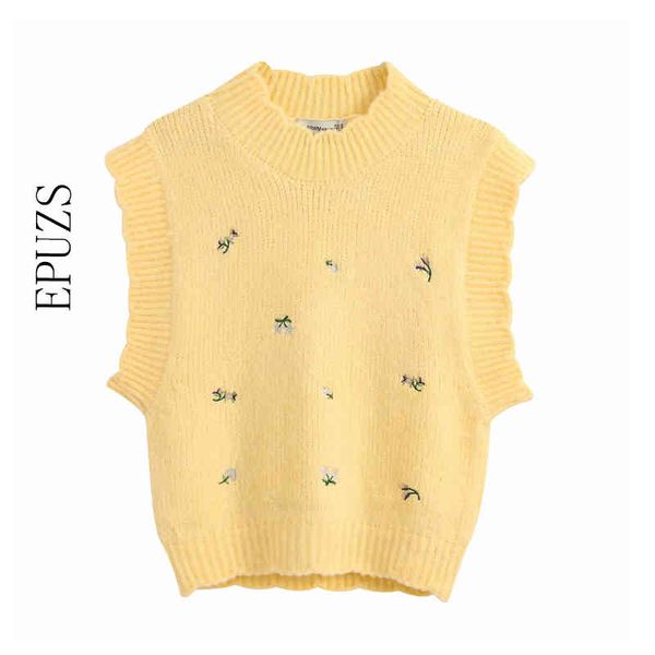 sweet floral embroidery knitted vest sweater women ruffle sweater vintage sleeveless waistcoat chic 210430, White;black
sweet floral embroidery knitted vest sweater women ruffle sweater vintage sleeveless waistcoat chic 210430, White;black