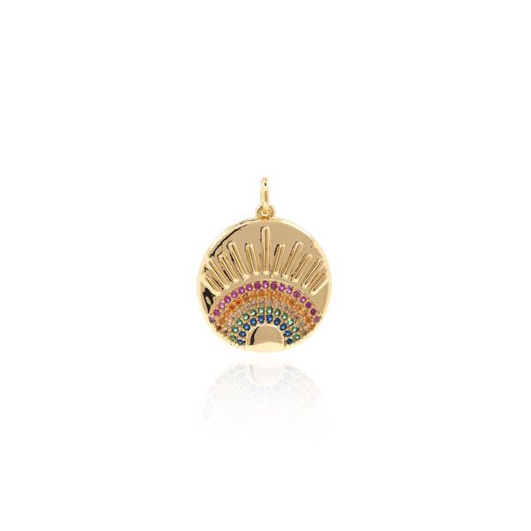 charms 18k cu-plated mini zircon inset round pendant rainbow accessories diy bracelet necklace, Bronze;silver
charms 18k cu-plated mini zircon inset round pendant rainbow accessories diy bracelet necklace, Bronze;silver
