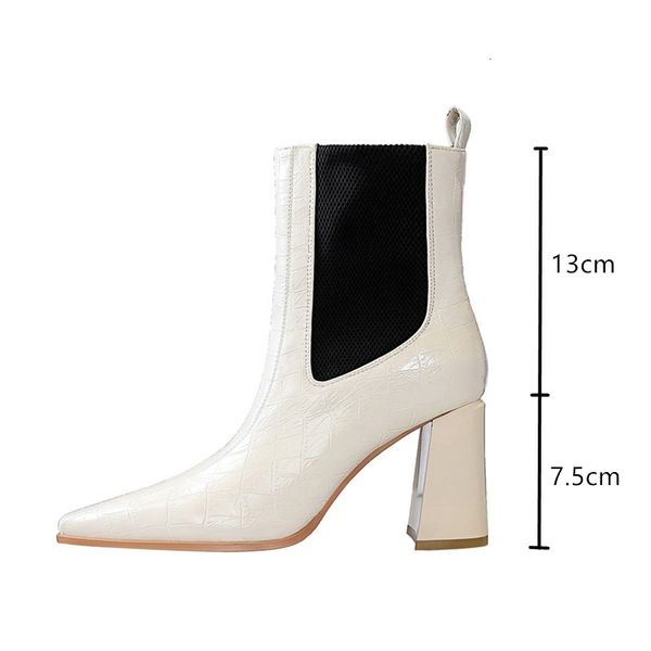 dress shoes fashion patent leather stone pattern women short boots elastic patchwork slip-on autumn winter high heels ankle fmck, Black
dress shoes fashion patent leather stone pattern women short boots elastic patchwork slip-on autumn winter high heels ankle fmck, Black