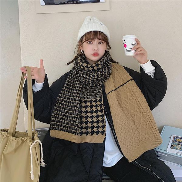 scarves women's houndstooth plaid scarf winter, 2021 retro color matching knitted woolen warm luxury double-sided thick soft, Blue;gray
scarves women's houndstooth plaid scarf winter, 2021 retro color matching knitted woolen warm luxury double-sided thick soft, Blue;gray