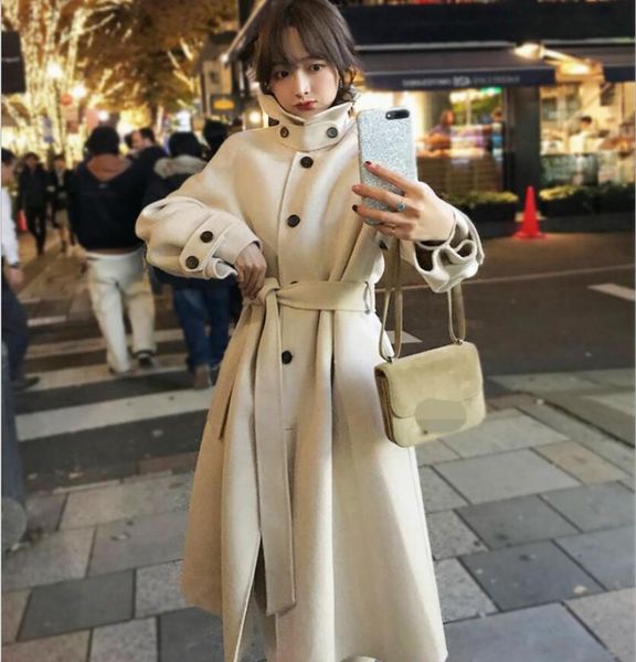 women's wool & blends loose leisure plus size thick temperament woolen coat office business lady belt overcoat winter thicken button wo, Black
women's wool & blends loose leisure plus size thick temperament woolen coat office business lady belt overcoat winter thicken button wo, Black