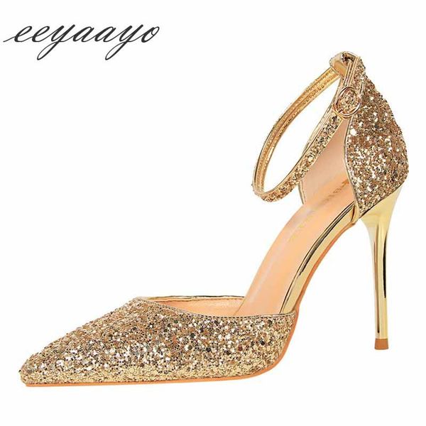 summer women sandals high thin heel pointed toe buckle ladies bling bridal wedding shoes gold heels, Black
summer women sandals high thin heel pointed toe buckle ladies bling bridal wedding shoes gold heels, Black
