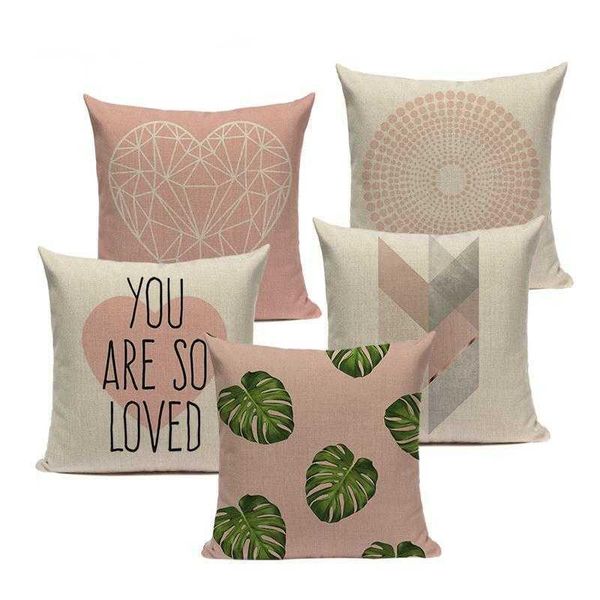 cushion/decorative pillow pink geometric nordic cushion cover tropic palm leaf throw linen case sofa bed decorative heart pillowcase
cushion/decorative pillow pink geometric nordic cushion cover tropic palm leaf throw linen case sofa bed decorative heart pillowcase