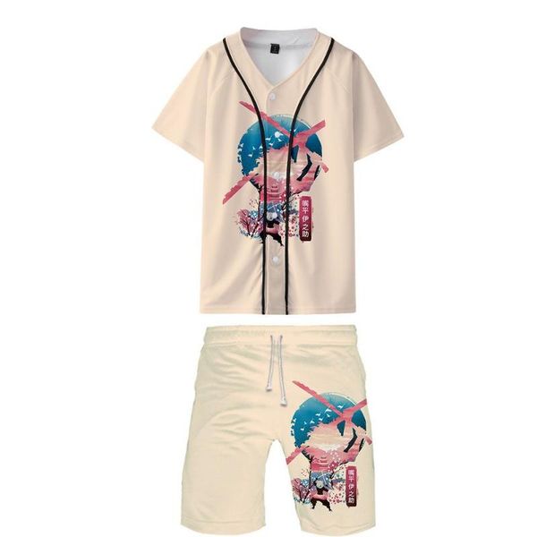 men's tracksuits 3d color printing thin baseball uniform + beach pants suit around ghost slayer, Gray
men's tracksuits 3d color printing thin baseball uniform + beach pants suit around ghost slayer, Gray