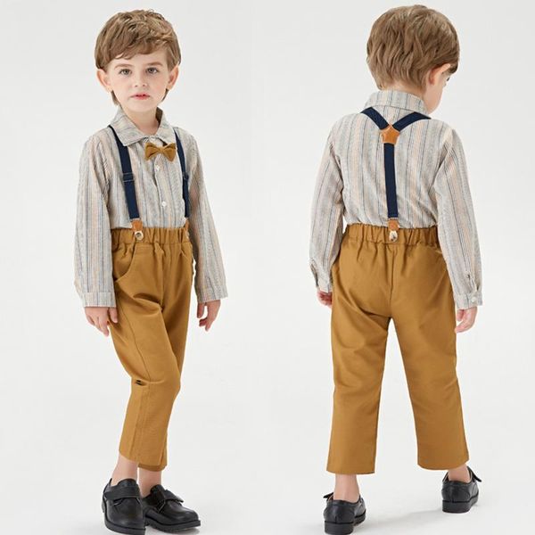 clothing sets autumn winter toddler boys formal set long sleeve striped bowtie blouse +suspender pants boy gentleman clothes 1-5y, White
clothing sets autumn winter toddler boys formal set long sleeve striped bowtie blouse +suspender pants boy gentleman clothes 1-5y, White