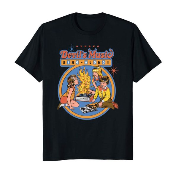 r2 devils music sing along ironic vintage retro printed cotton t-shirt black, White;black
r2 devils music sing along ironic vintage retro printed cotton t-shirt black, White;black