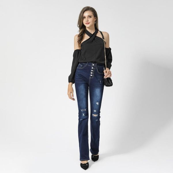 Women's Jeans Casual Button Hole Slim-Fit Flared Bottom Straight Leg Denim Pants Machine Wash Cold Femmal, Blue
Women's Jeans Casual Button Hole Slim-Fit Flared Bottom Straight Leg Denim Pants Machine Wash Cold Femmal, Blue