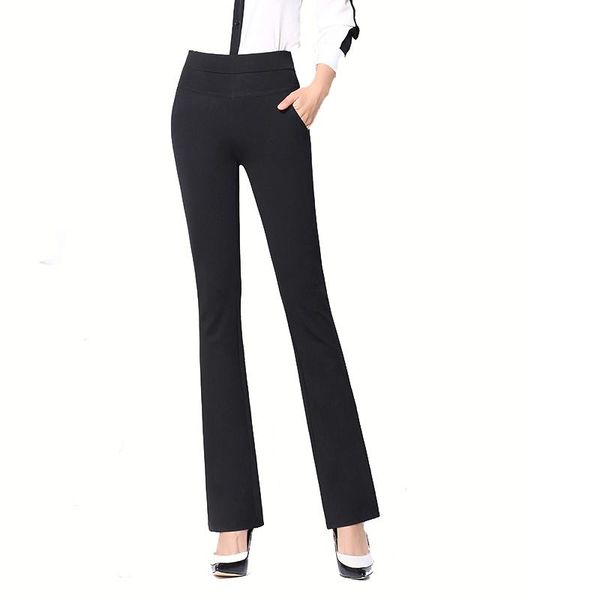 women autumn flare pants long straight trousers office lady elegant work wear suit plus size stretch high waist women's & capris, Black;white
women autumn flare pants long straight trousers office lady elegant work wear suit plus size stretch high waist women's & capris, Black;white