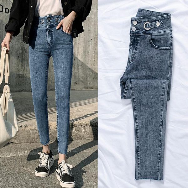 women's jeans spring high-waisted small-footed women 2021 slim skinny all-match pants, Blue
women's jeans spring high-waisted small-footed women 2021 slim skinny all-match pants, Blue