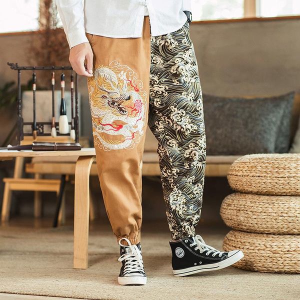 men's pants 2021 national tide male student personality dragon pattern embroidered casual chinese style loose feet, Black
men's pants 2021 national tide male student personality dragon pattern embroidered casual chinese style loose feet, Black