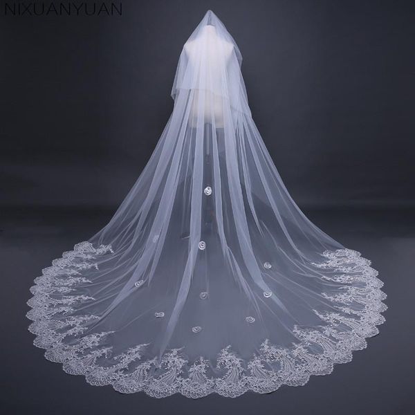 bridal veils 2021 velos de novia 3.8 meters 2t white&ivory sequins blings sparkling lace edge purfle long cathedral wedding, Black
bridal veils 2021 velos de novia 3.8 meters 2t white&ivory sequins blings sparkling lace edge purfle long cathedral wedding, Black