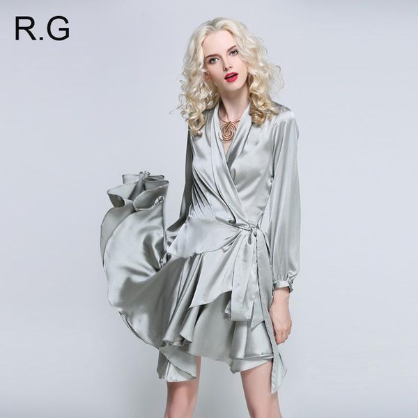 casual dresses rg women irregular design dress vintage silk-like black pink charming ruffle hem autumn vetement femme 2021, Black;gray
casual dresses rg women irregular design dress vintage silk-like black pink charming ruffle hem autumn vetement femme 2021, Black;gray
