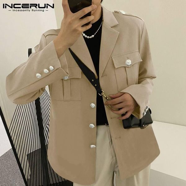 men's suits & blazers fashion coat long sleeved solid loose buttons casual streetwear button up outwear suit jackets s-5xl 2021 incerun, White;black
men's suits & blazers fashion coat long sleeved solid loose buttons casual streetwear button up outwear suit jackets s-5xl 2021 incerun, White;black
