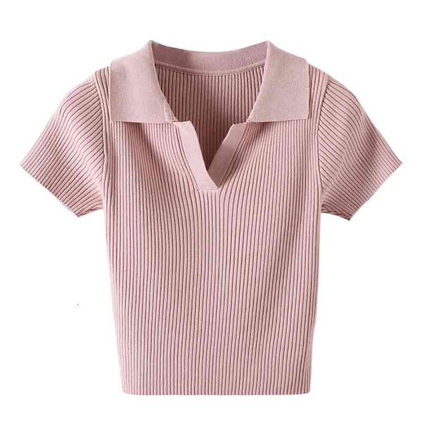 women's knits & tees summer striped short sleeve knitted pullovers women vintage fashion turn-down collar cropped slim sweate, White
women's knits & tees summer striped short sleeve knitted pullovers women vintage fashion turn-down collar cropped slim sweate, White