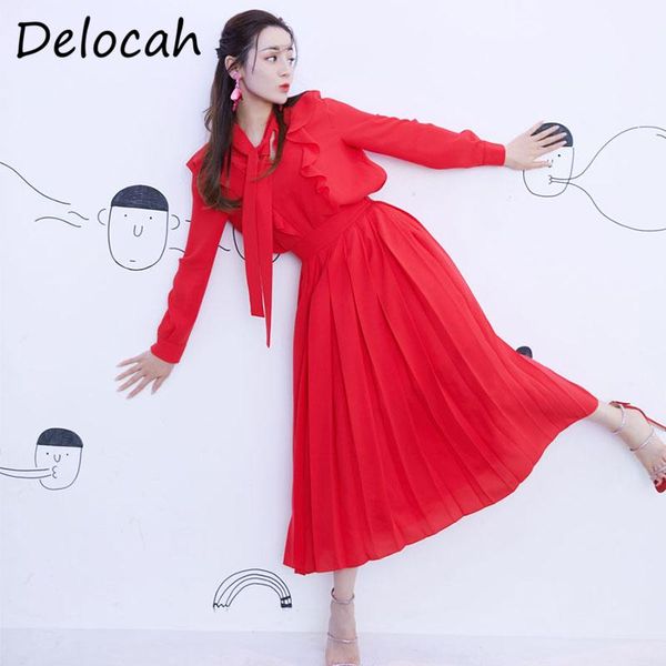 casual dresses delocah autumn women fashion designer party a-line dress long sleeve bow ruffles elegant red print ladies midi vestidos, Black;gray
casual dresses delocah autumn women fashion designer party a-line dress long sleeve bow ruffles elegant red print ladies midi vestidos, Black;gray