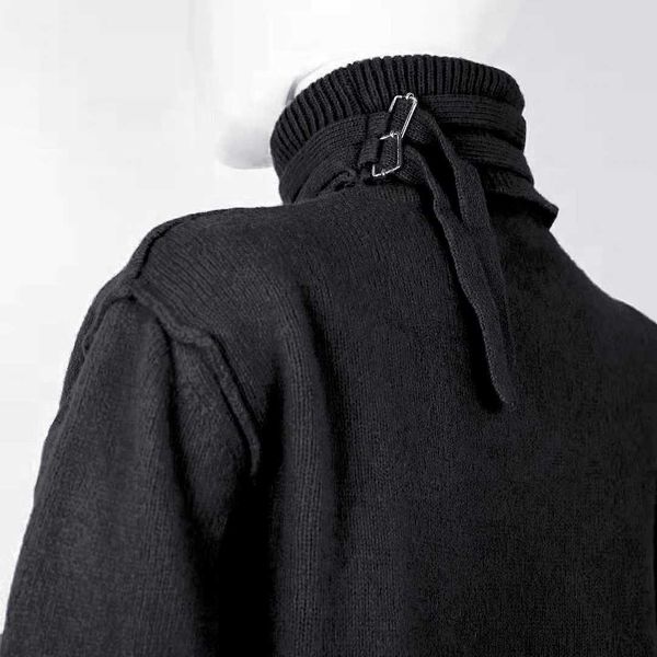 men's sweaters raf 19fw arichive wool knitted solid color high neck bandage with black sweater underneath 219, White;black
men's sweaters raf 19fw arichive wool knitted solid color high neck bandage with black sweater underneath 219, White;black