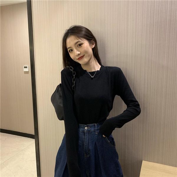 women's t-shirt autumn and winter 2021 simple retro soft skin-friendly round neck slim warm long-sleeved bottoming t shirt, White
women's t-shirt autumn and winter 2021 simple retro soft skin-friendly round neck slim warm long-sleeved bottoming t shirt, White