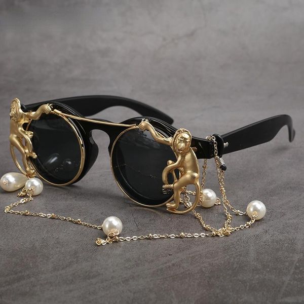 sunglasses 2021 baroque steampunk goggles women round sun glasses for ladies uv400 vintage female, White;black
sunglasses 2021 baroque steampunk goggles women round sun glasses for ladies uv400 vintage female, White;black