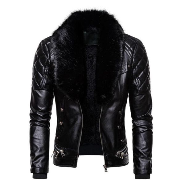 2021 new punk wind men pu leather et solid color fur collar removable rivet leisure retro style male fur coat outwear s-2xl, Black
2021 new punk wind men pu leather et solid color fur collar removable rivet leisure retro style male fur coat outwear s-2xl, Black