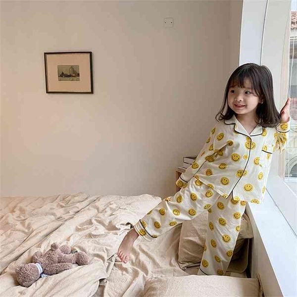 imobe children's cotton smiling face pajamas spring boys and girls cartoon cute home wear 2-piece set, Blue;red
imobe children's cotton smiling face pajamas spring boys and girls cartoon cute home wear 2-piece set, Blue;red