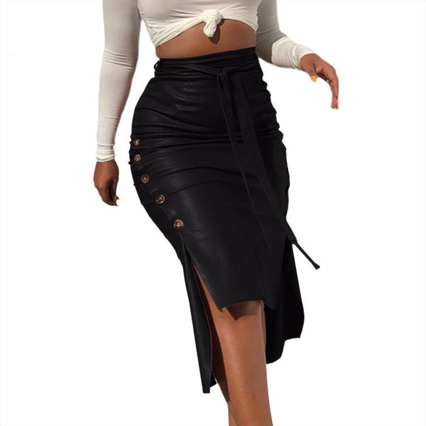 fashion casual faux leather womens skirt midi high waist button slit bodycon pencil with belt black
fashion casual faux leather womens skirt midi high waist button slit bodycon pencil with belt black