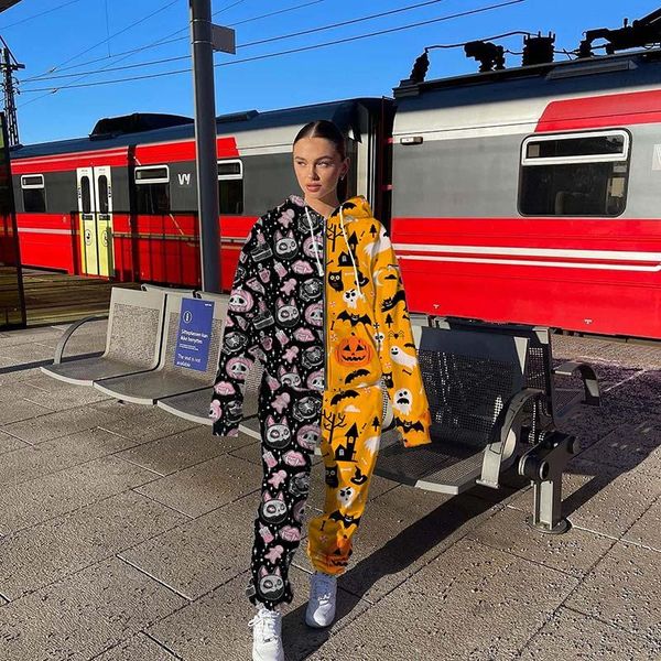 women's two piece pants halloween hoody tracksuit women funny ghost print hoodie outfits sets streetwear hip hop jackets+pants suits, White
women's two piece pants halloween hoody tracksuit women funny ghost print hoodie outfits sets streetwear hip hop jackets+pants suits, White