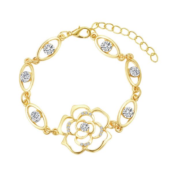 1pc gold color austrian crystal hollow charming rose flower chain bracelet, Golden;silver
1pc gold color austrian crystal hollow charming rose flower chain bracelet, Golden;silver