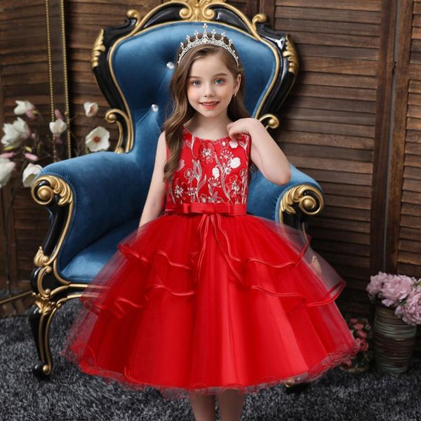 girl's dresses girls dress elegant year princess children wedding gown kids for birthday party, Red;yellow
girl's dresses girls dress elegant year princess children wedding gown kids for birthday party, Red;yellow