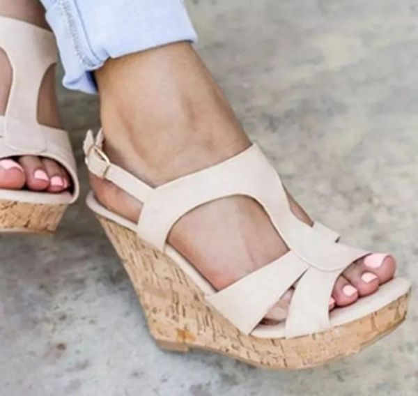 wedges shoes for women retro sandals buckle strap open toe solid platform large size, Black
wedges shoes for women retro sandals buckle strap open toe solid platform large size, Black
