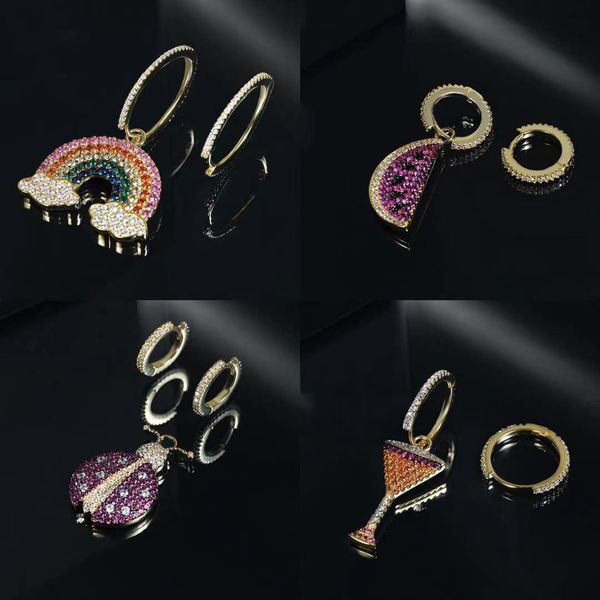 s925 sterling silver circle hoop rainbow watermelon juice cup beetle earrings tropical ocean style personality luxury jewelry monaco earring, Golden;silver
s925 sterling silver circle hoop rainbow watermelon juice cup beetle earrings tropical ocean style personality luxury jewelry monaco earring, Golden;silver