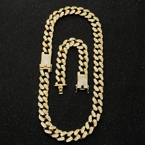 iced out bling crystal rhinestone gold silver color cuban link chain necklaces for men's hip hop necklace bracelet jewelry 20mm chains 
iced out bling crystal rhinestone gold silver color cuban link chain necklaces for men's hip hop necklace bracelet jewelry 20mm chains